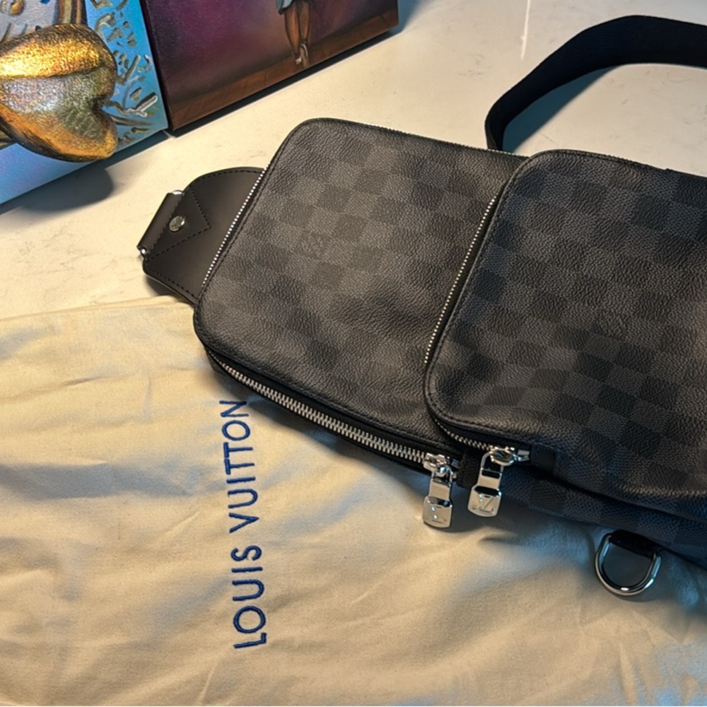 Louis Vuitton Black Belt Bag with Signature Monogram